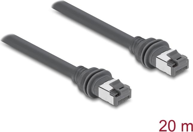 Delock RJ45 Patchkabel Cat.6 kompatibel mit Starlink Gen3 - 20 m grau (90676)