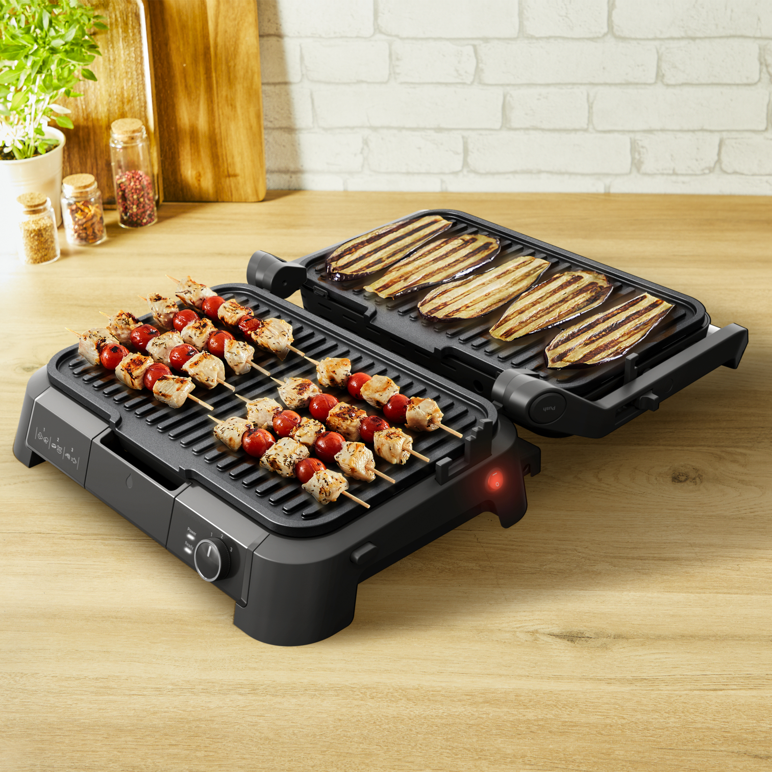 Tefal SuperGrill 3-in-1 XL Kontaktgrill GC 520 D 2000 W Schwarz, Edelstahl