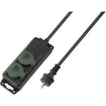 SY-5145338 Steckdosenleiste ohne Schalter Schwarz Grün Schutzkontakt (SY-5145338)