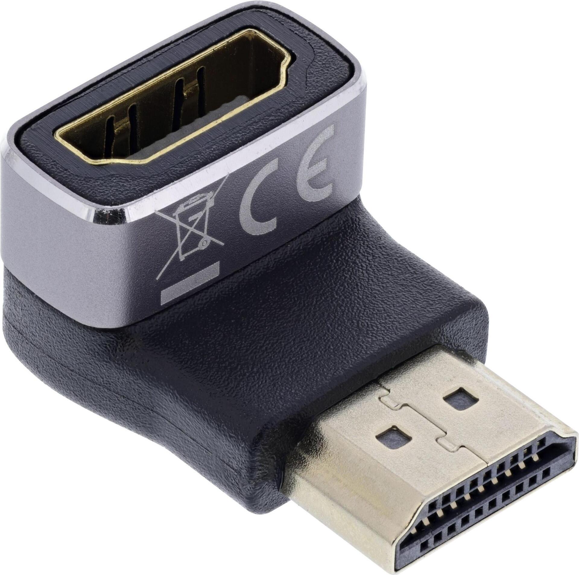 InLine HDMI Adapter A Stecker Buchse 90° unten 8K UHD (17991F)