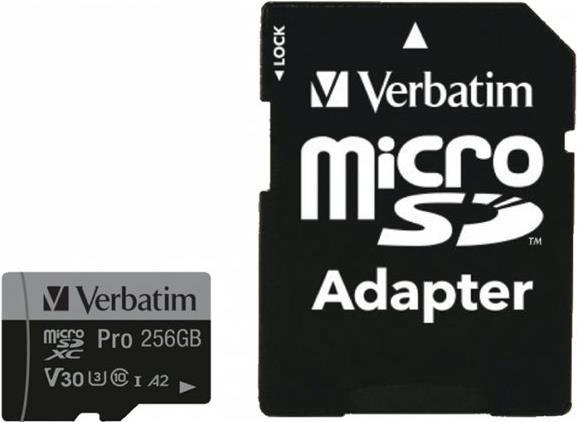 Verbatim PRO U3 Flash-Speicherkarte (microSDXC-an-SD-Adapter inbegriffen) (47045)