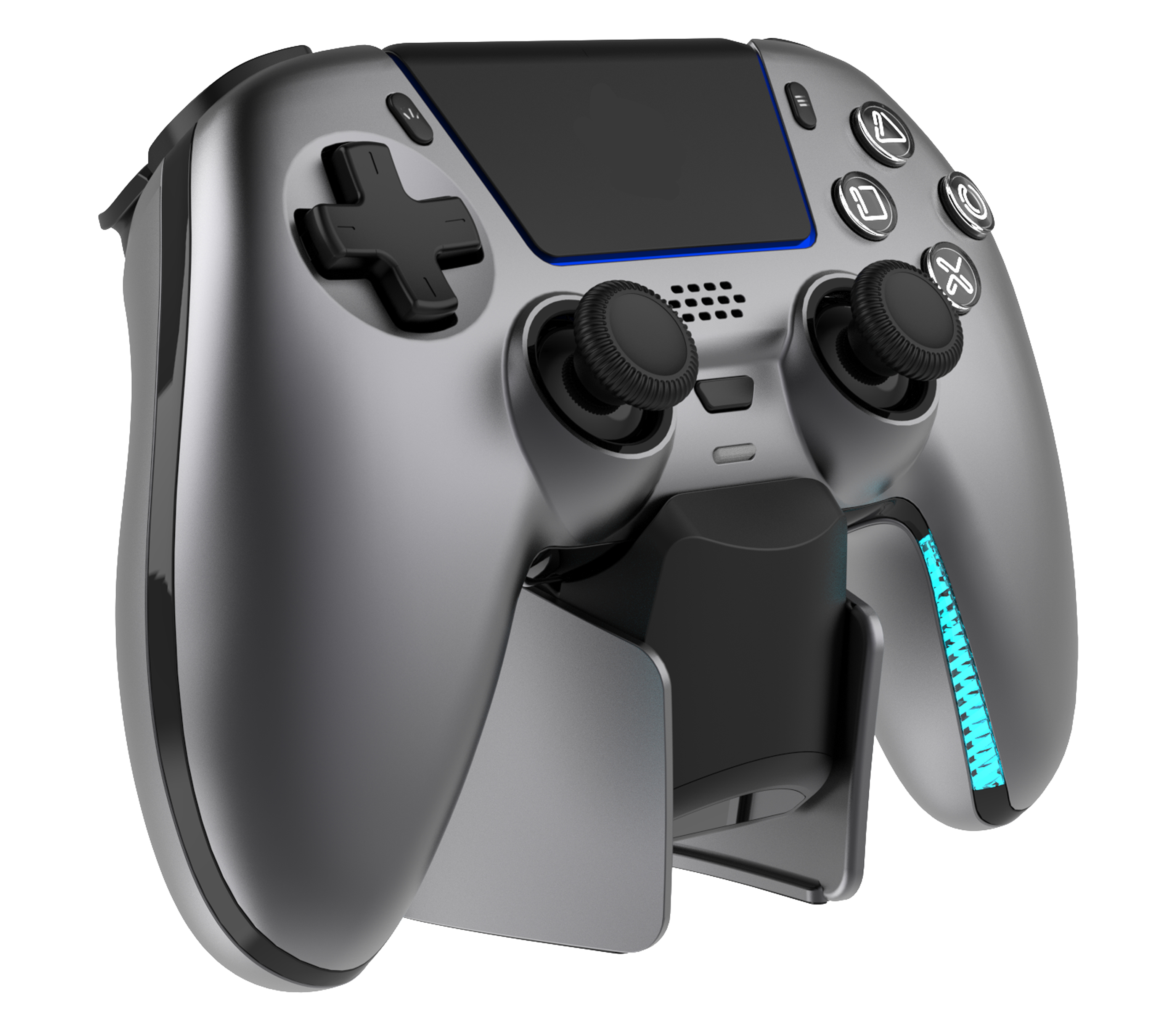 Deltaco Gaming GAM-199 Wireless Gamepad für PS5 mit Ladestation Stahlgrau