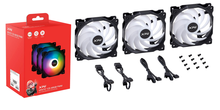 XPG VENTO 120 3er-Pack 120 mm ARGB PWM Schwarz