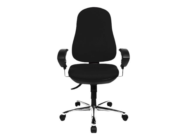 TOPSTAR Support SY Deluxe Bürodrehstuhl mit Bandscheibensitz und Synchron-Mechanik, Schwarz