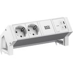 BACHMANN DESK2 ALU WHITE 2xCEE7/3, 1xUSB C/C 45W L=0,2m RAL9010 (BM0022042)