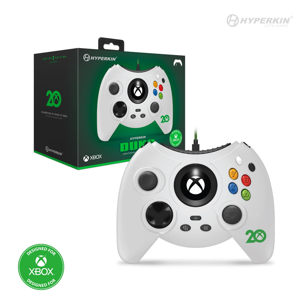 Hyperkin Duke Controller Kabelgebunden Weiß Xbox