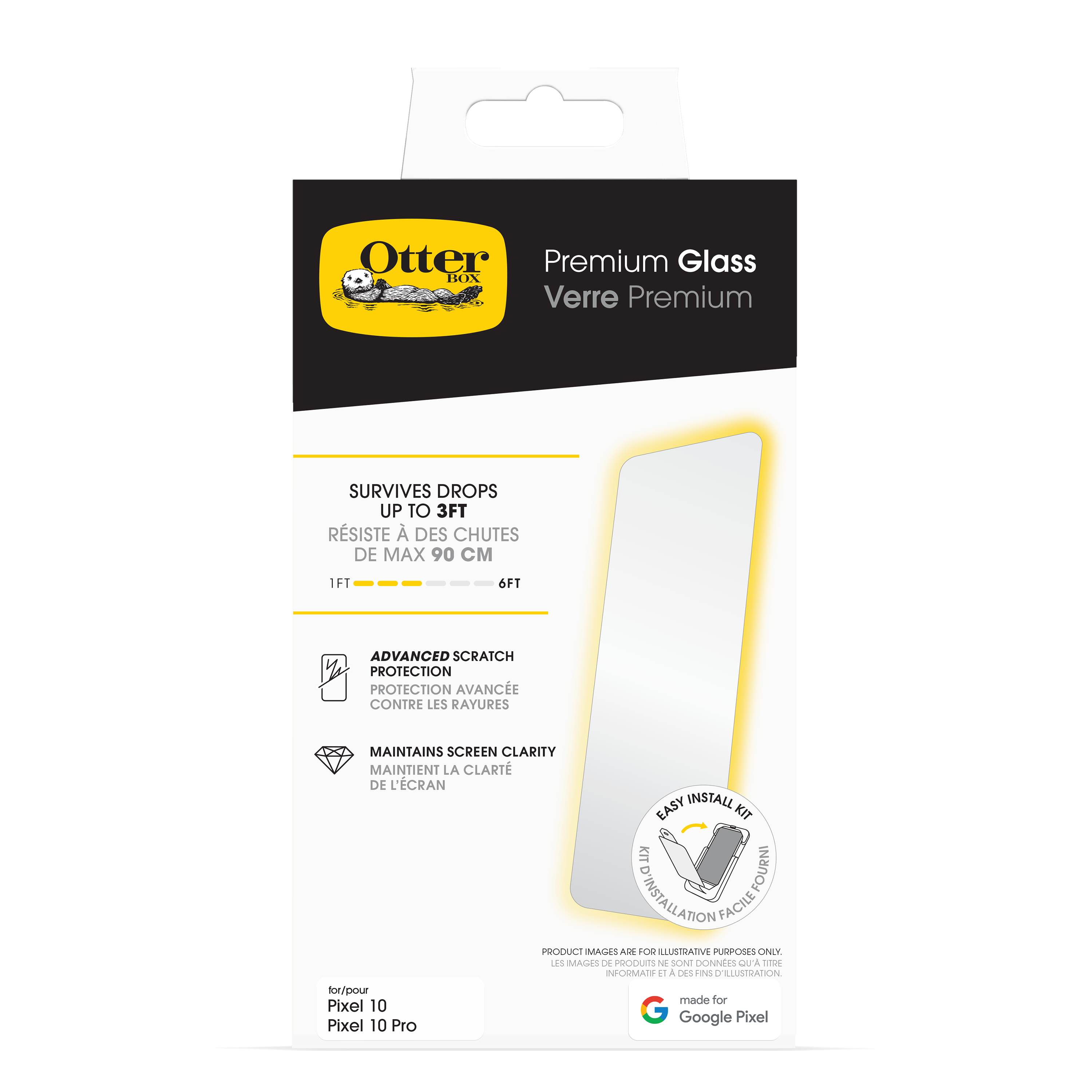 OtterBox Premium Glass Displayschutz Google Pixel 10/Pixel 10 Pro 6.3" Transparent