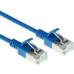 ACT Blue 0.25 meter LSZH U/FTP CAT6A datacenter slimline patch cable snagless with RJ45 connectors (DC7652)