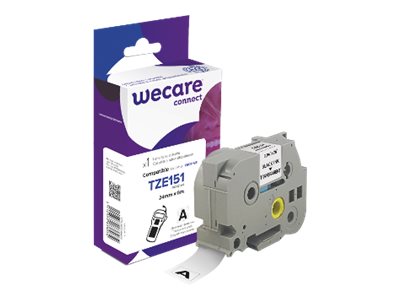 Armor Wecare connect K80021W4 Etikettenband 24 mm Schwarz auf Transparent