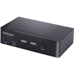 STARTECH.COM 2 Port USB C KVM Switch KVM Umschalter mit 4K 60Hz DisplayPort Thunderbolt 3/4 und USB C DP Alt Mode Audio USB A Hub (SV231DPUCA)