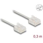 Delock RJ45 Netzwerkkabel Cat.6 UTP Ultra Slim 0.3 m grau mit kurzen Steckern (80756)