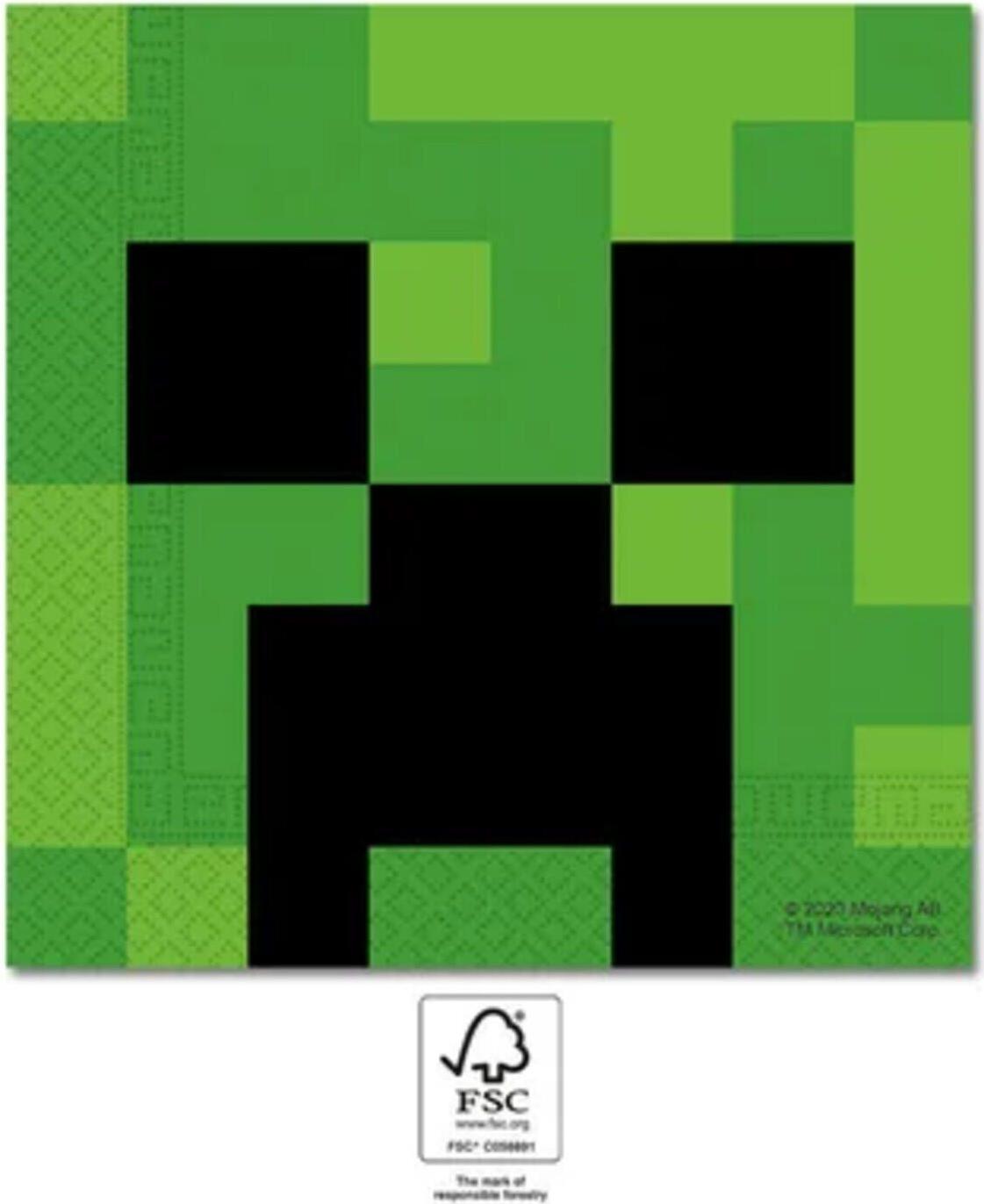 Procos Minecraft-Party zweilagige Papierservietten (95443)
