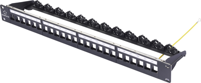 Renkforce 24 Port Netzwerk-Patchpanel 483 mm 19" 1 HE Schwarz Unbestückt (RF-6804430)