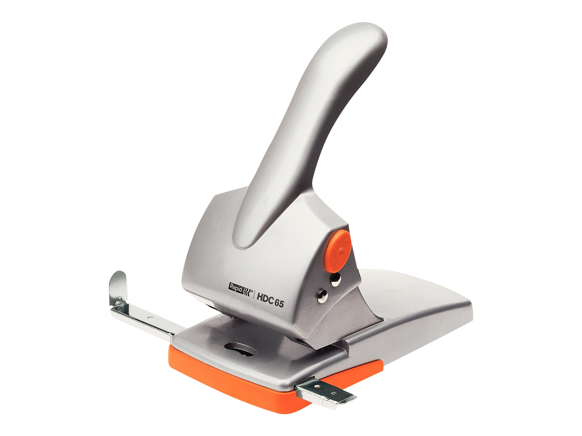 Rapid HDC65 Registratur-Locher 65 Blatt 80 mm Orange/Grau