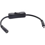 InLine® DC Kabel mit Schalter, DC ST/BU 3,5x1,35mm, AWG 18, schwarz, 0,20m (26906I)