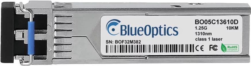Kompatibler LevelOne 55107107501 BlueOptics BO05C13610D SFP Transceiver, LC-Duplex, 1000BASE-LX, Singlemode Fiber, 1310nm, 10KM, DDM, 0°C/+70°C (55107107501-BO)
