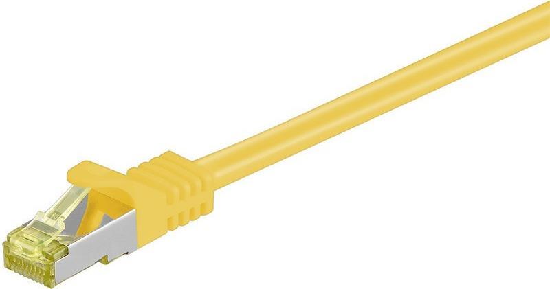 DSIT RJ45 Netzwerkkabel S/FTP (PiMF), mitCat.7 Rohkabel, Gelb, 1,50m (DC-77-015)