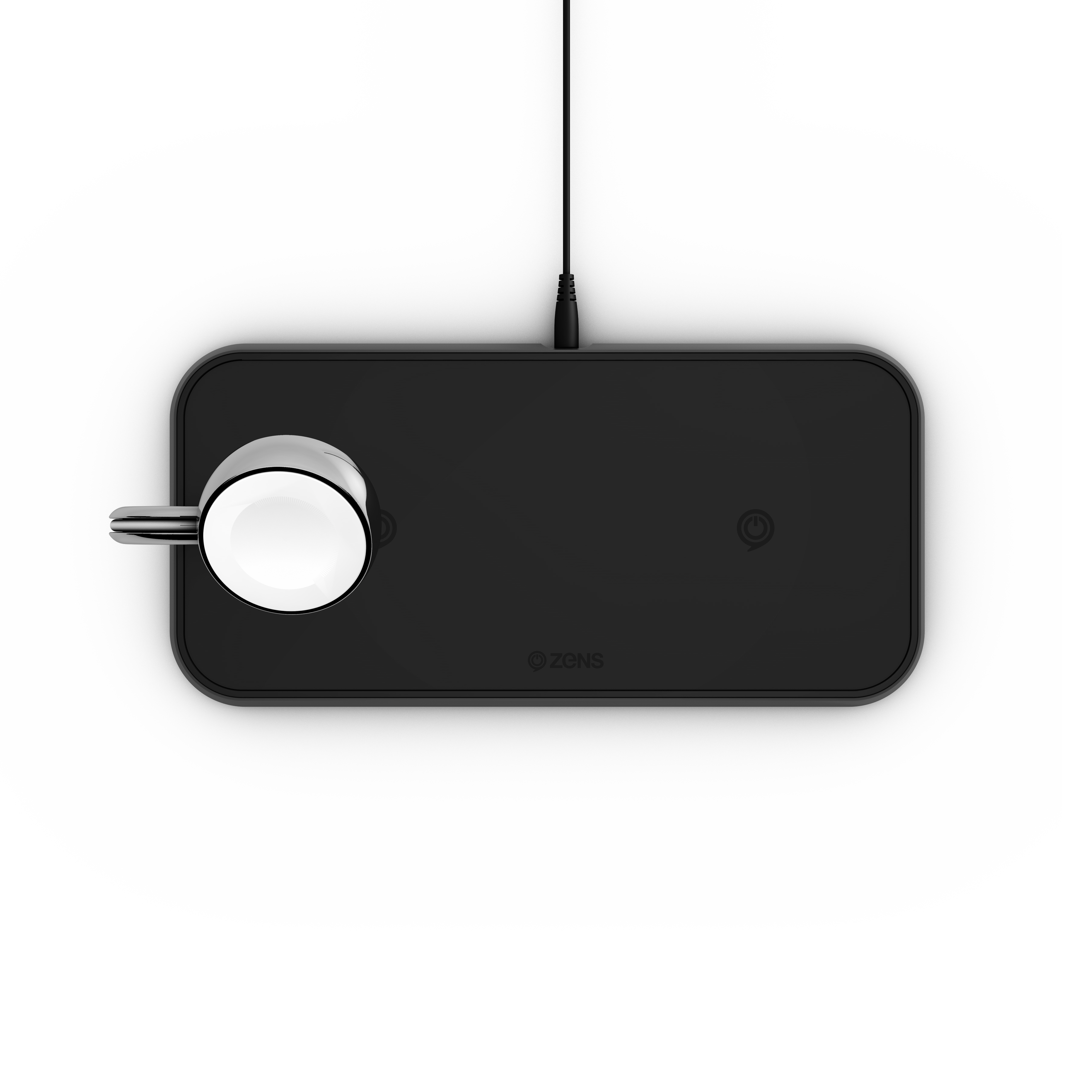 ZENS Aluminium Dual Wireless Charger mit Apple Watch Qi 20 Watt Schwarz