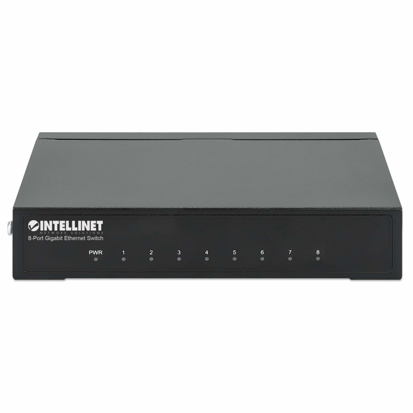 Intellinet 8-Port Gigabit Ethernet Desktop Switch, Metallgehäuse, Schwarz