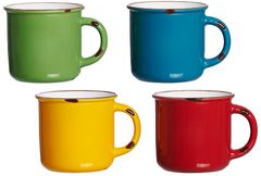Ritzenhoff & Breker Kaffeebecher MACAO, 0,34 l aus Keramik, spülmaschinengeeignet, Höhe: 90 mm, - 4 Stück (410921)