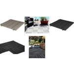 EDA Bodenplatte in Holzoptik, (B)384 mm, Kunststoff, taupe UV- und chlorbeständig, rutschfest, - 1 Stück (010902 BR.T)