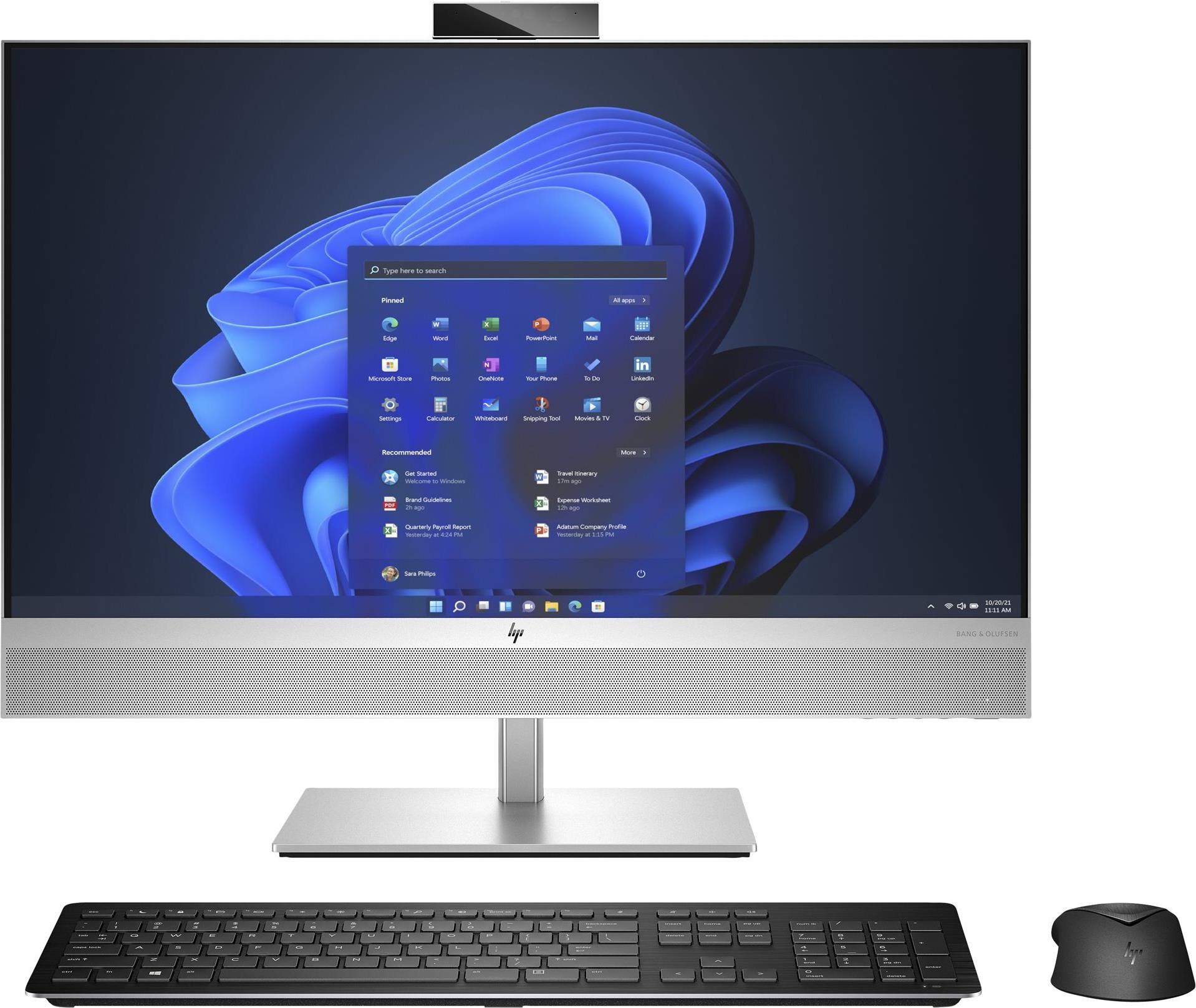 HP EliteOne 870 G9 27" All-in-One, Core i7-14700, 16 GB RAM, 512 GB SSD, Silber