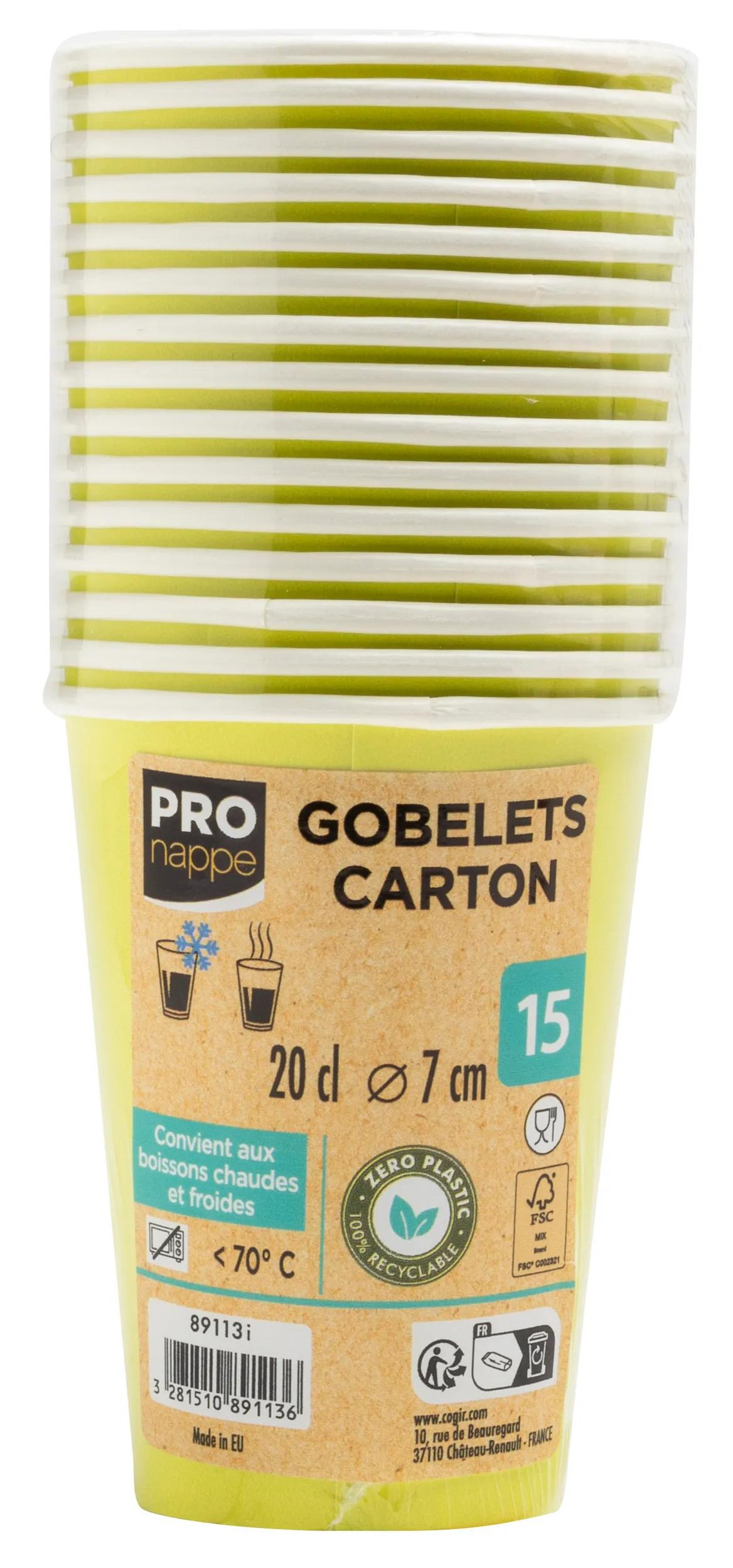 PROnappe Papp-Trinkbecher Karton 200 ml kiwigrün 15 Stück