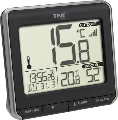 TFA Dostmann PRIO Funk-Thermometer digital Schwarz, Weiß (30.3069.01)