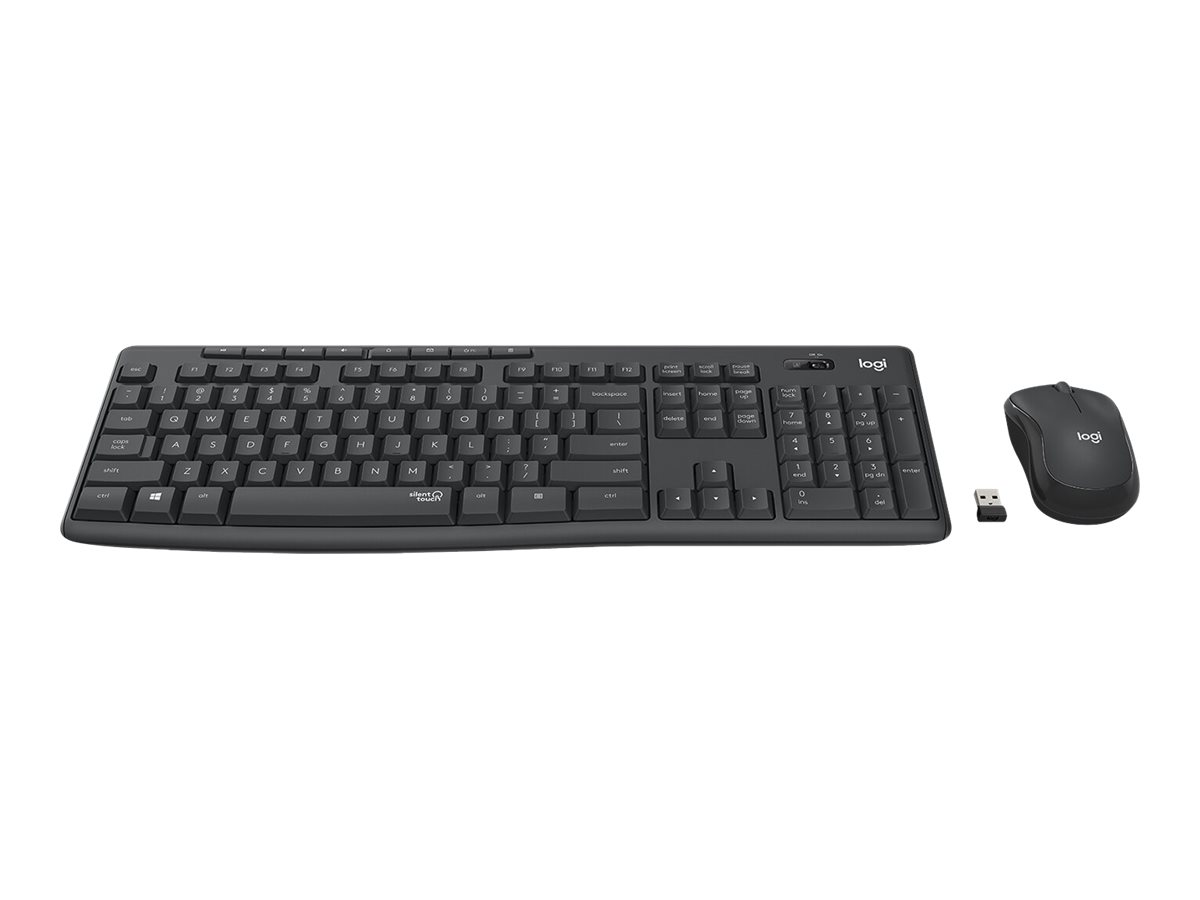 Logitech MK295 Silent - Tastatur-und-Maus-Set - 2.4 GHz - Pan Nordisch - Graphite