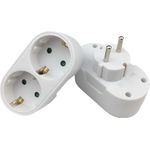 MicroConnect Schuko power splitter with 2 ways White (PESCHPLUG2)