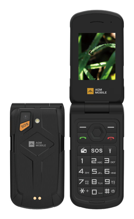 AGM M10 2.4" Robustes Klapptelefon Schwarz