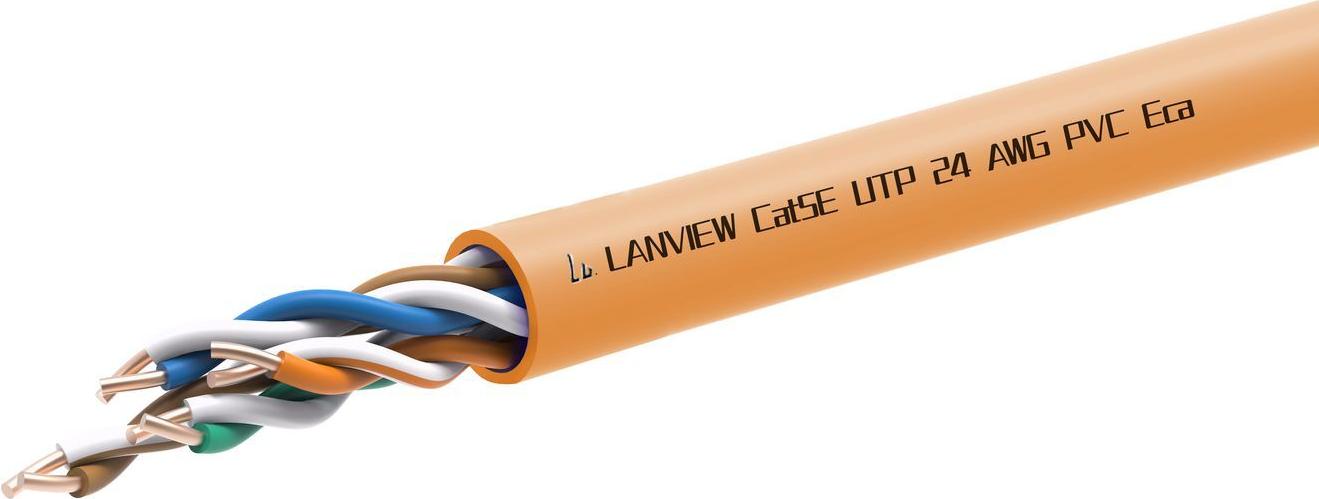 Lanview Cat5e U-UTP Network Cable 4x2xAWG24 PVC orange (LVN122005)