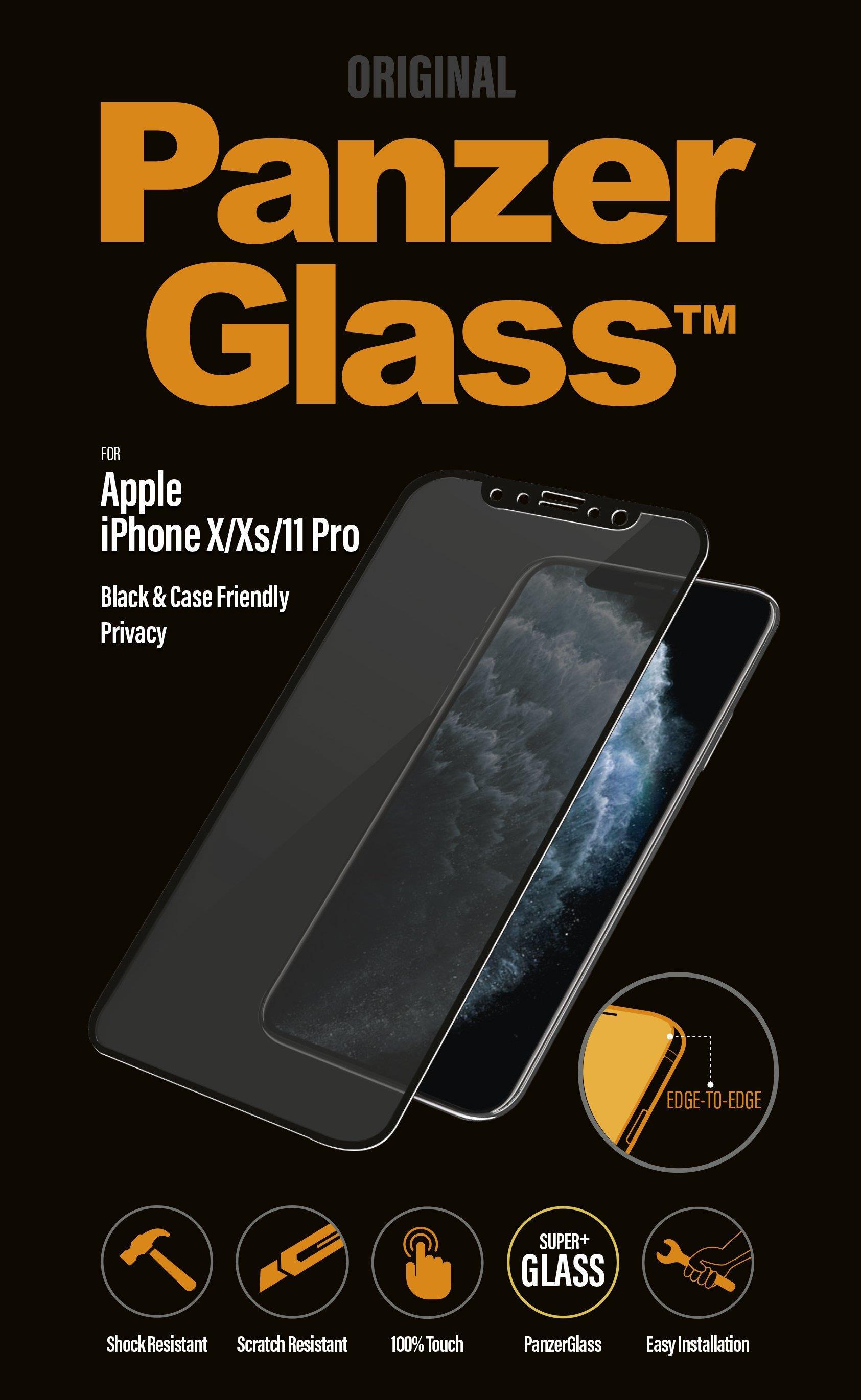 PANZERGLASS Privacy Case Friendly Apple NEW iPhone 5.8, Black