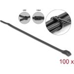 Delock Kabelbinder mit flachem Kopf L 370 x B 7,6 mm 100 Stück schwarz (19503)