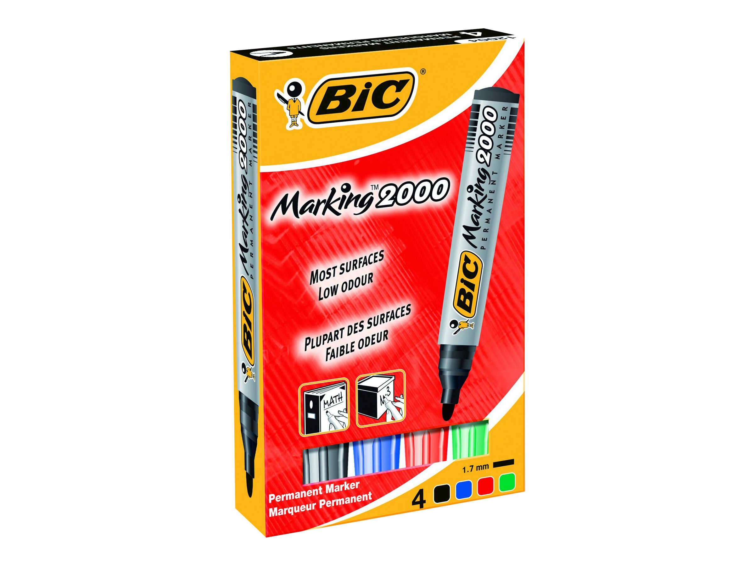 BIC Marking 2000 Marker 1.7 mm Schwarz, Rot, Blau, Grün