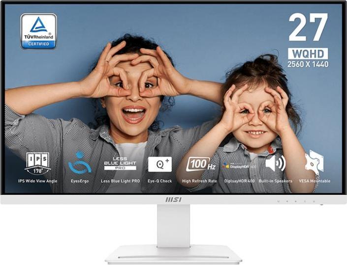 MSI PRO MP273QWDE E2 Office Monitor 27" IPS 2560 x 1440 100 Hz Weiß