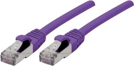 Patchkabel S/FTP (PiIMF), Cat 6A (EIA/TIA), violett, 0,3 m Patchkabel mit besonders schmalem Knickschutz (858514)