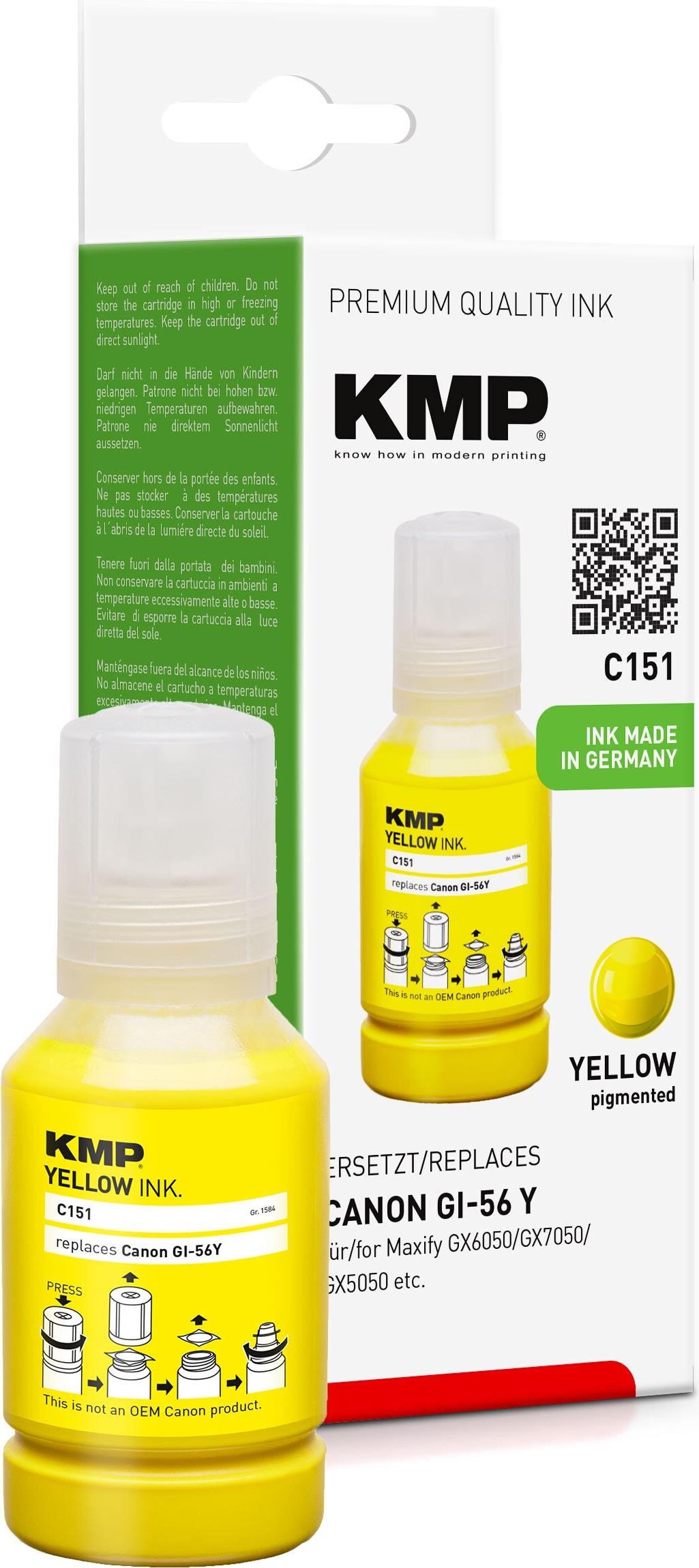 KMP 1584,0009 Druckerpatrone 1 Stück(e) Kompatibel Gelb (1584,0009)