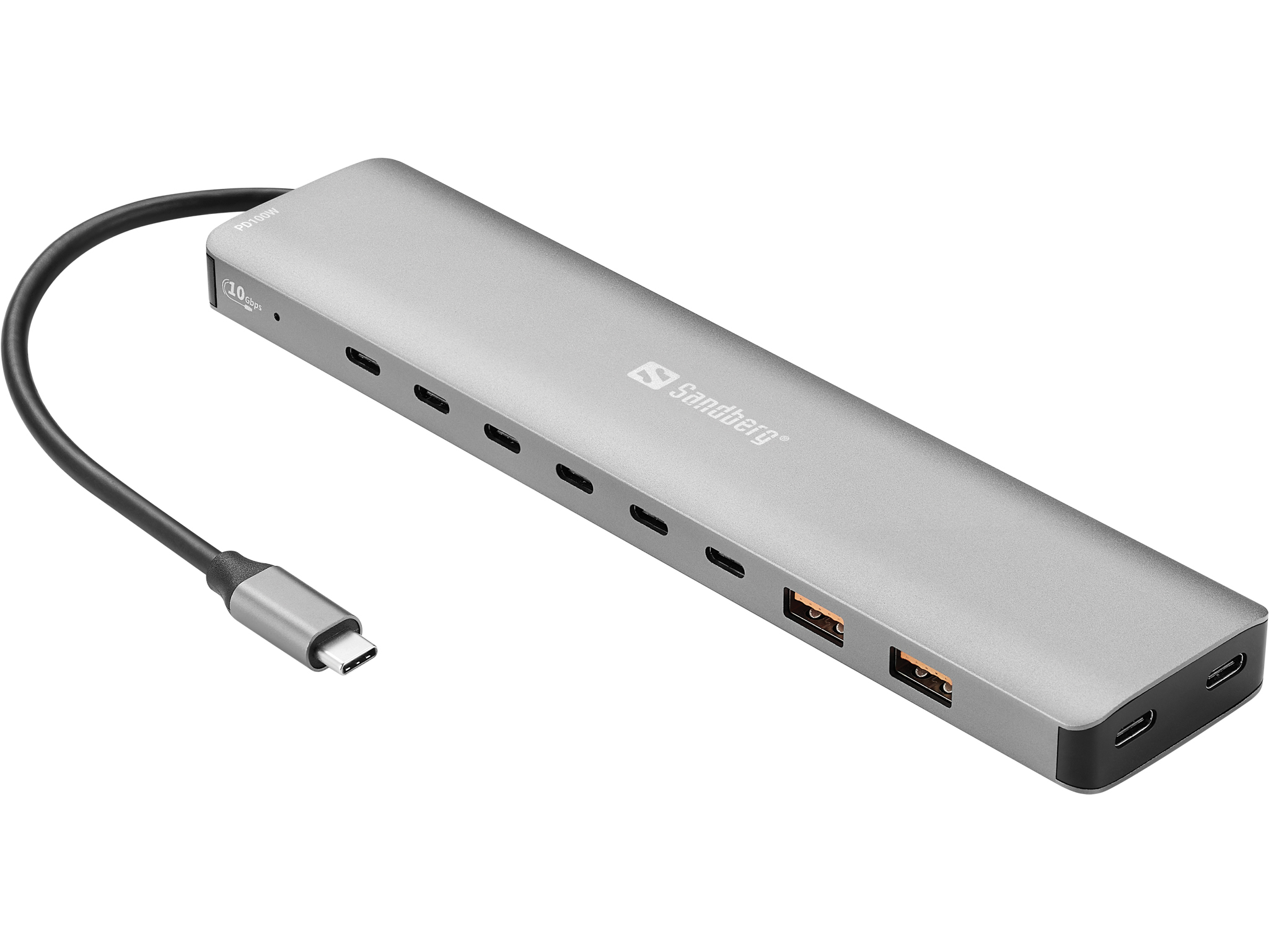 Sandberg USB-C Hub 100W 8x USB-C 3.2 Gen 2 + 2x USB-A 3.2 Gen 2 Grau