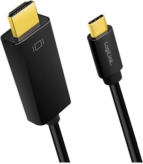 LogiLink USB-C HDMI Anschlusskabel, 1,8 m, schwarz USB-C 3.1 