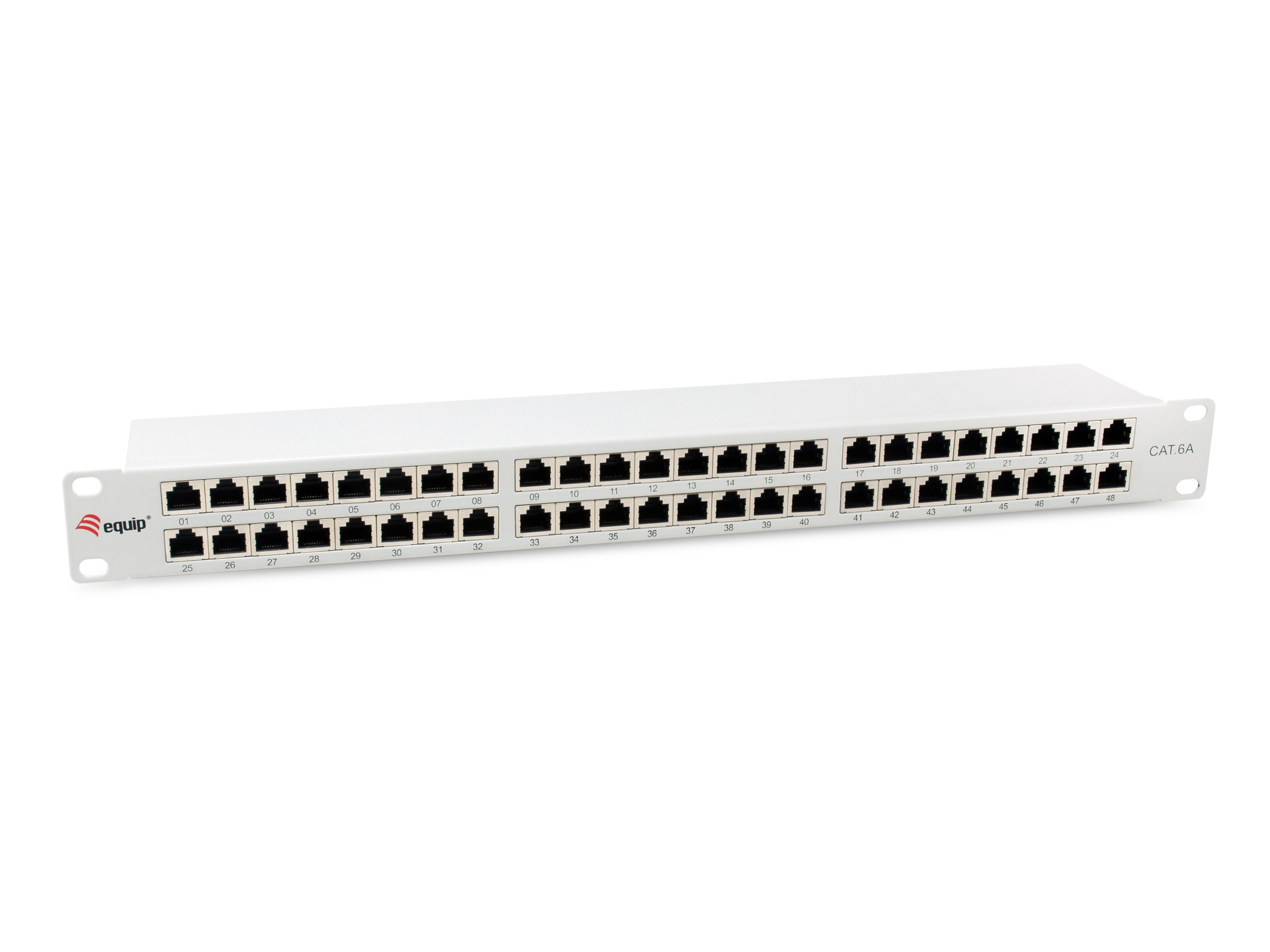 equip Patch Panel 48x RJ45 Cat 6a 19" 1U Hellgrau