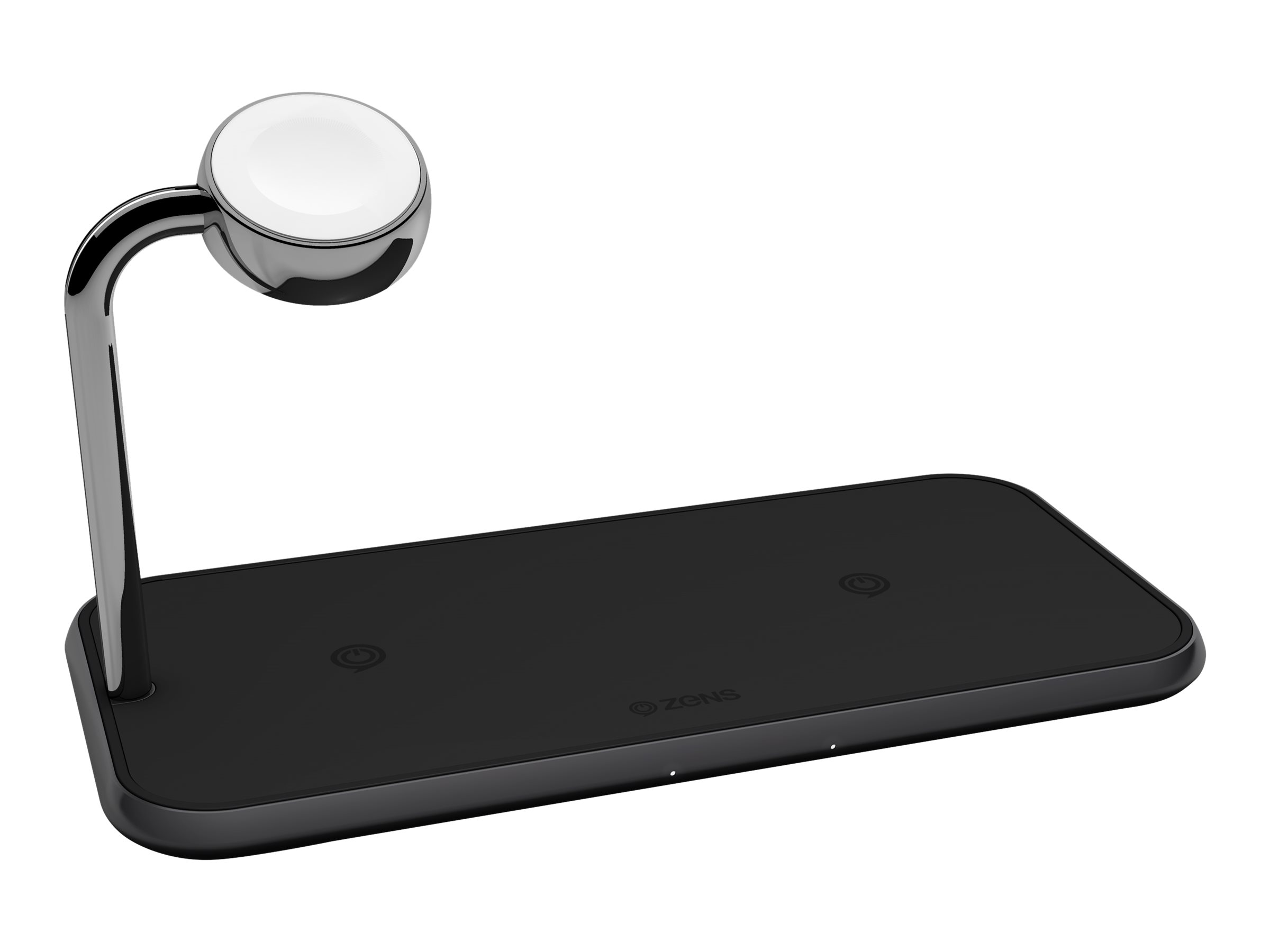 ZENS Aluminium Dual Wireless Charger mit Apple Watch Qi 20 Watt Schwarz