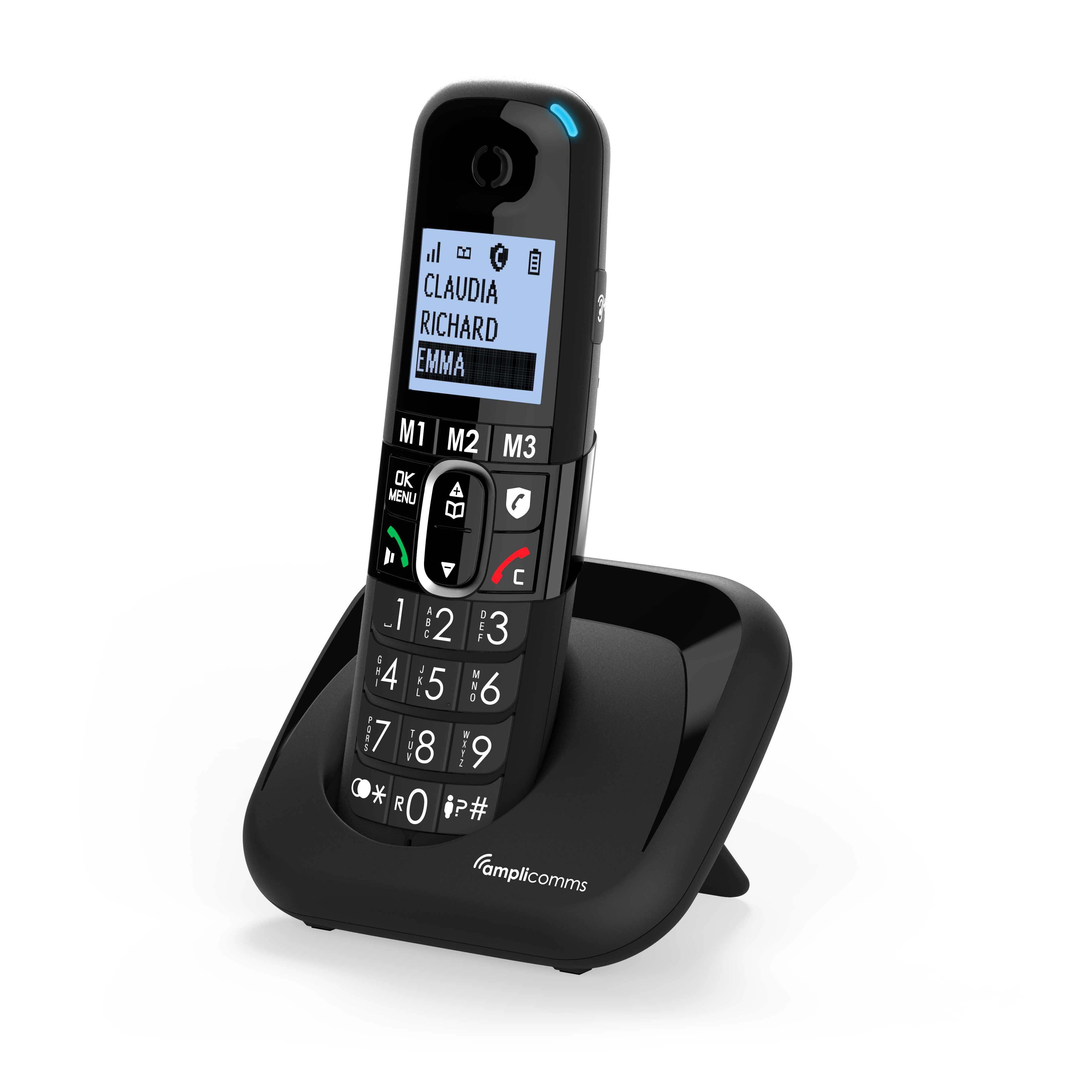 amplicomms BigTel 1502 EU DECT-Telefon Großtasten Freisprecheinrichtung Schwarz