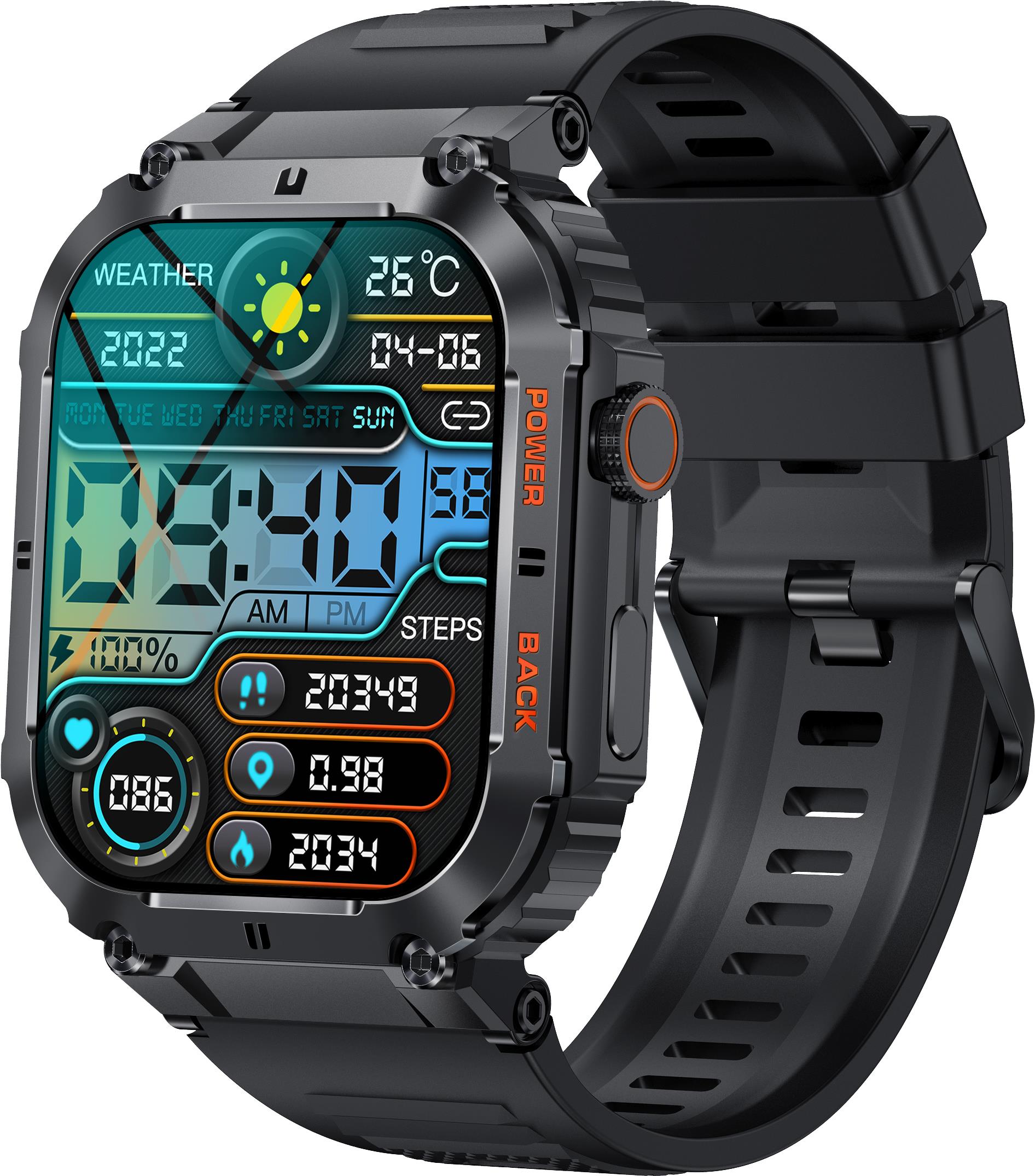 Denver SWC-191B Smartwatch/ Sportuhr 4,98 cm (1.96") IPS Digital 320 x 386 Pixel Touchscreen Schwarz (116111000610)