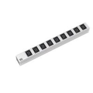 19" Steckdosenleiste mit 9 x IEC320 C13 Buchsen, Zuleitung mit Schuko-Stecker...
