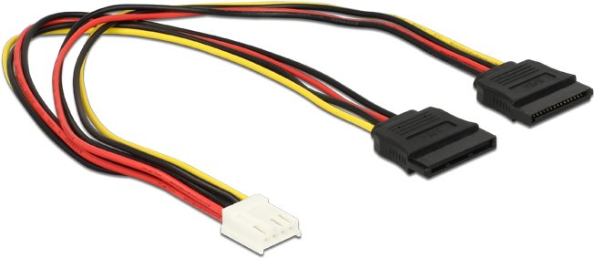 DeLOCK Netzteil 4-Pin-Mini-Stromversorgungsstecker (R) bis SATA Leistung (R) (84859)