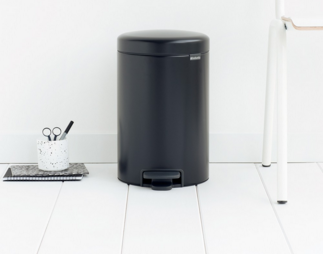 Brabantia 113741 Mülleimer 12 l Rund Schwarz (11 37 41)