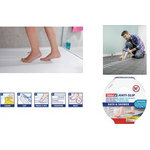 tesa Anti-Rutschband Bad & Dusche, 25 mm x 5 m, transparent zur Rutschvermeidung, wasserbeständig, extrem raue und - 1 Stück (55533-00000-11)