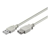 Wentronic Goobay USB 2.0 Hi-Speed Verlängerungskabel, Grau, 0.3 m - USB 2.0-Stecker (Typ A) > USB 2.0-Buchse (Typ A) (68621)