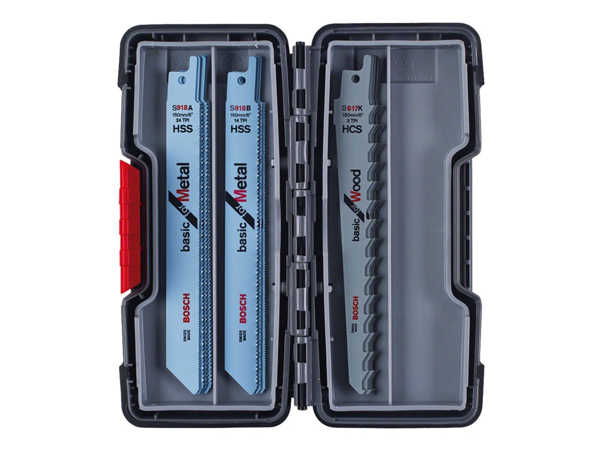 Bosch Wood and Metal Basic Säbelsägeblatt-Set, 15-teilig